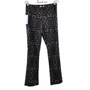 NWT Tacera Black Laced Tan Lining Pants Left Side Zipper Size Small